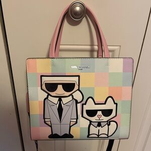 Karl Lagerfeld Pastel Checkered Satchel